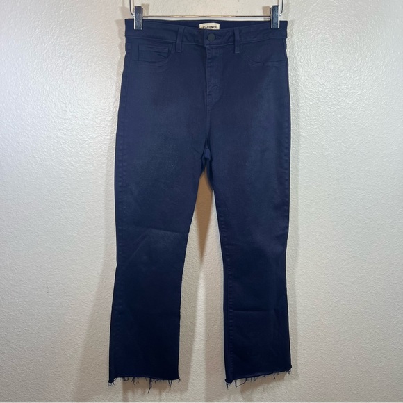L’AGENCE Kendra coated cropped flare jean midnight coated - Picture 2 of 10